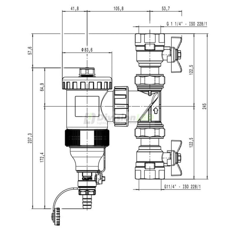 CALEFFI 545347 Desfangador en tecnopolímero con imán y válvula
