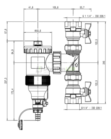 CALEFFI 545347 Desfangador en tecnopolímero con imán y válvula