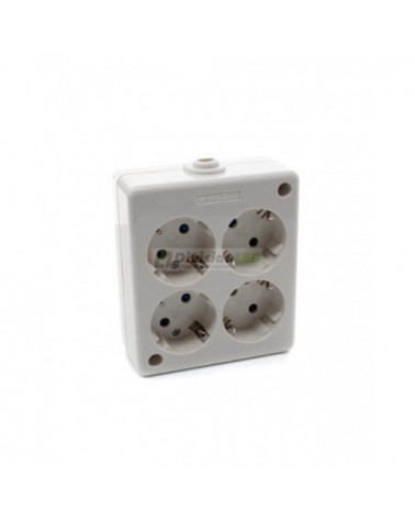 Base múltiple 4 tomas sin cable cuadrada -¡imagen en 360°! - DivisionLED