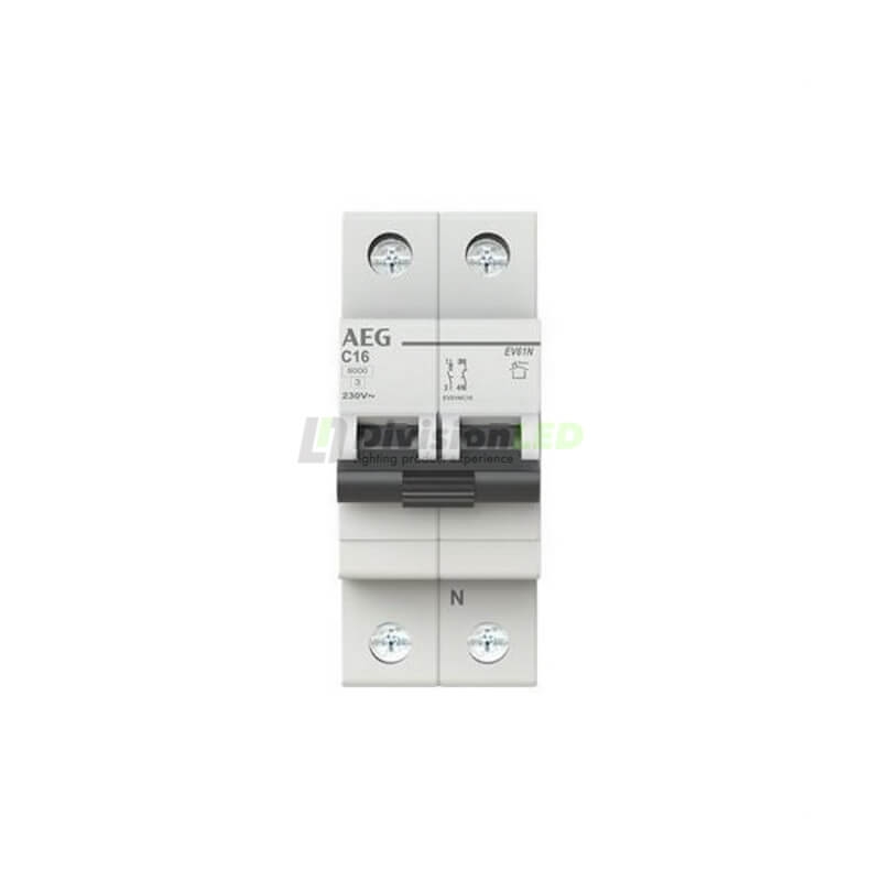 AEG EV61NC16 Interruptor magnetotérmico EV60 1P+N 16A C 6kA 2CDS251190R0164