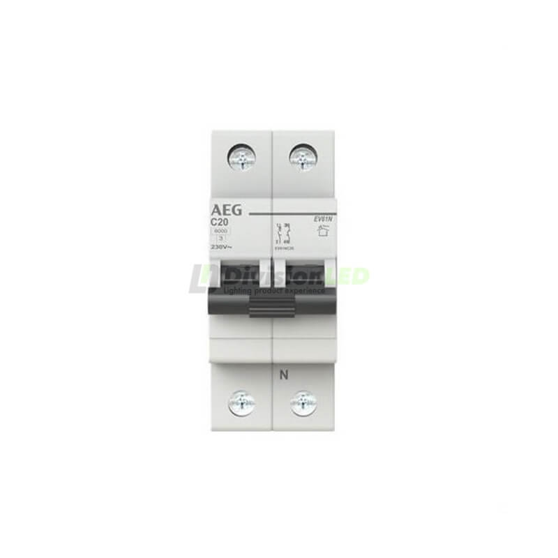 AEG EV61NC20 Interruptor magnetotérmico EV60 1P+N 20A C 6kA 2CDS251190R0204