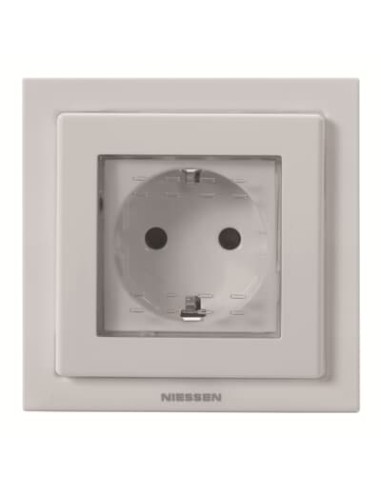 Niessen Zenit N3088 BL Base enchufe schuko exterior con tapa blanco