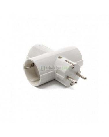 Adaptador bipolar 3 tomas T/T - ¡descúbrelo en 360°! - DivisionLED