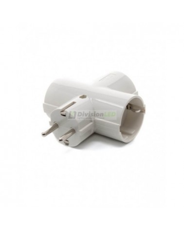 Adaptador bipolar 3 tomas T/T - ¡descúbrelo en 360°! - DivisionLED