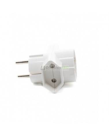 Adaptador bipolar 3 tomas combinadas - ¡imagen en 360°! - DivisionLED