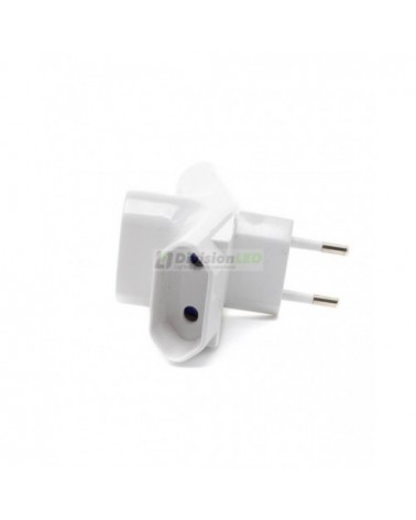 Adaptador bipolar 3 tomas 10A - ¡descúbrelo en 360°! - DivisionLED