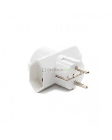 Adaptador bipolar 3 tomas combinadas blister -¡imagen 360°! -DivisionLED