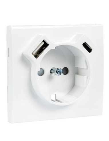 Tapa enchufe schuko con USB Efapel 90630 TBR blanco