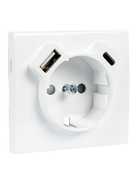 Tapa enchufe schuko con USB Efapel 90630 TBR blanco