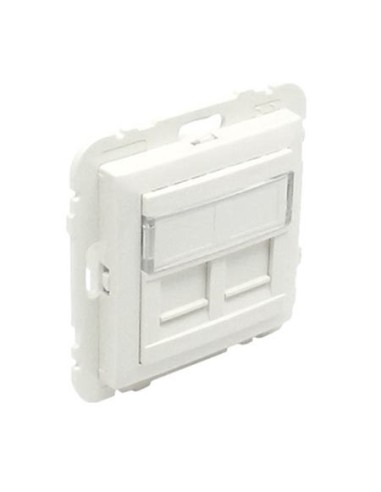 Tapa soporte 2 conectores RJ45 Efapel Apolo 50442 SBR