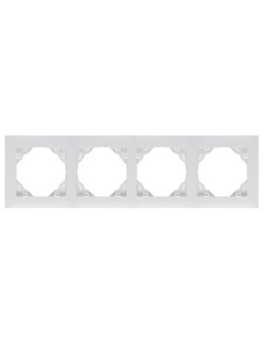 Marco cuádruple mecanismos Efapel 90940t br Logus 90 blanco