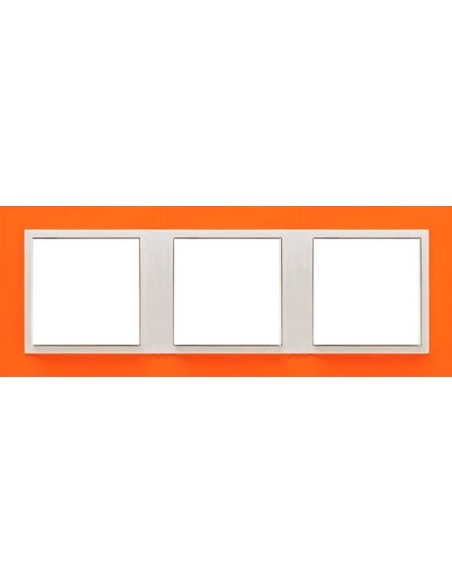 Marco triple mecanismos Efapel 90930t jg Logus 90 animato naranja