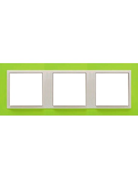 Marco triple mecanismos Efapel 90930t dg Logus 90 animato verde