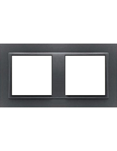 Marco doble mecanismos Efapel 90920t ss Logus 90 animato gris