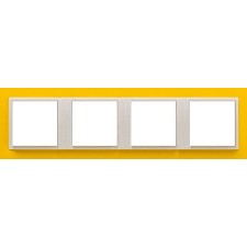 Marco cuádruple mecanismos Efapel 90940t rg Logus 90 animato amarillo