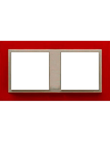 Marco doble mecanismos Efapel 90920t vg Logus 90 animato rojo