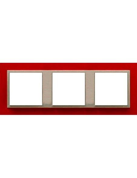 Marco triple mecanismos Efapel 90930t vg Logus 90 animato rojo