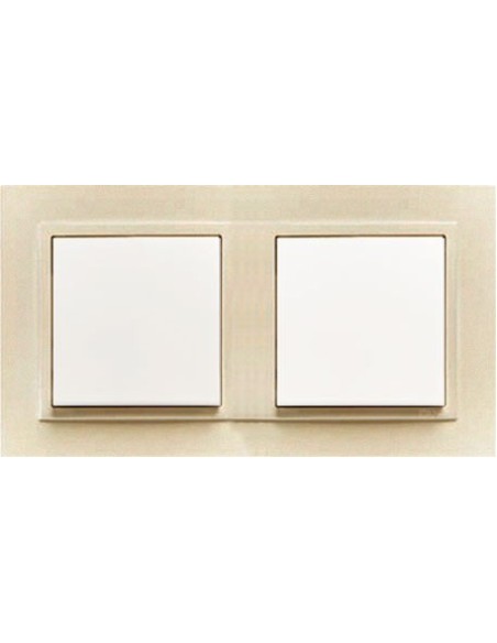 Marco doble mecanismos Efapel 90920t pp Logus 90 animato perla