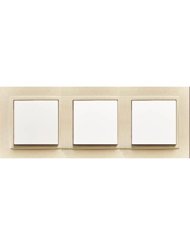 Marco triple mecanismos Efapel 90930t pp Logus 90 animato perla