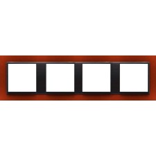 Marco cuádruple Efapel 90940t ts animato anaranjado intenso gris