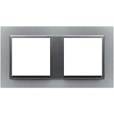 Marco doble Efapel 90920t as animato aluminio gris