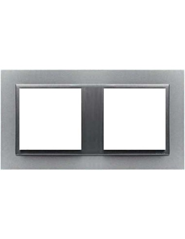Marco doble Efapel 90920t as animato aluminio gris