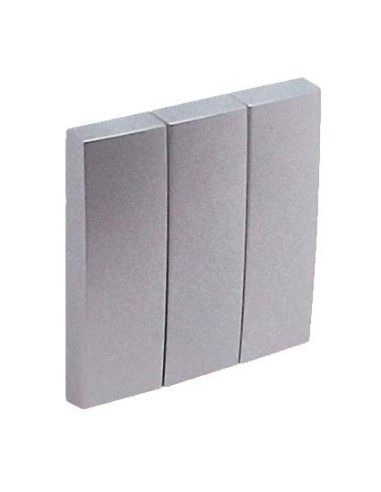 Tecla triple interruptor Efapel 90661 T AL Logus 90 aluminio