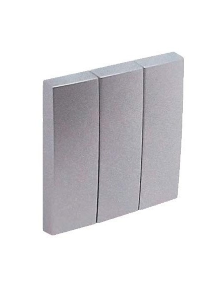 Tecla triple interruptor Efapel 90661 T AL Logus 90 aluminio