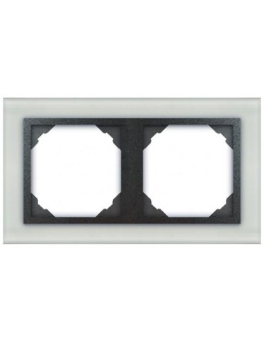 Marco doble mecanismos Efapel 90920 T CS CRISTAL GRIS