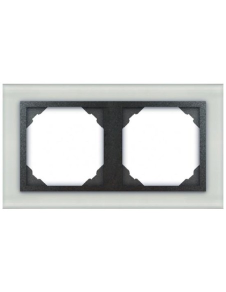 Marco doble mecanismos Efapel 90920 T CS CRISTAL GRIS