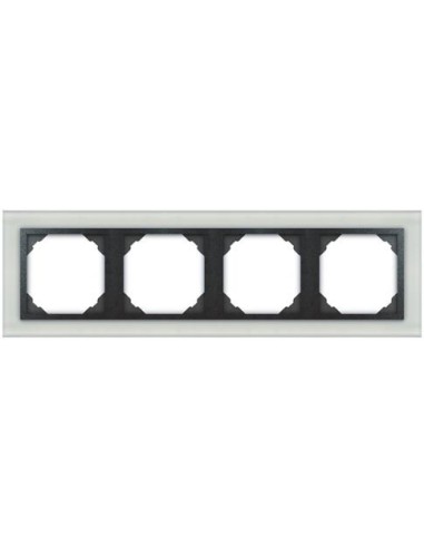 Marco cuádruple mecanismos Efapel 90940 T CS GRIS