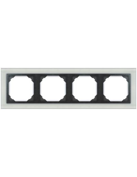 Marco cuádruple mecanismos Efapel 90940 T CS GRIS