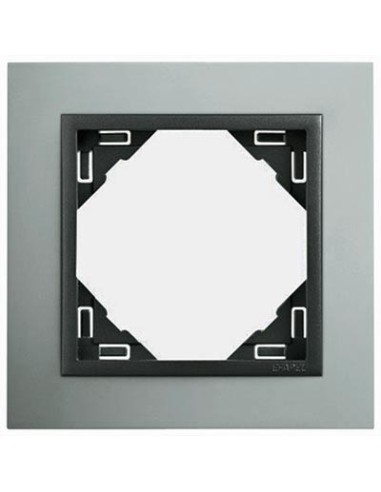 Marco simple mecanismos Efapel 90910 T US ALUMINIO GRIS