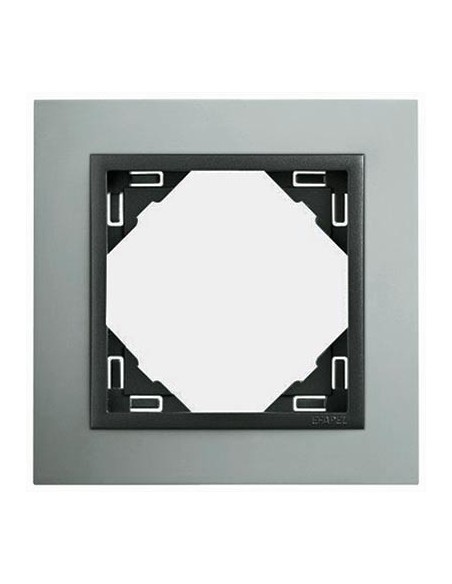 Marco simple mecanismos Efapel 90910 T US ALUMINIO GRIS