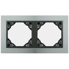 Marco doble mecanismos Efapel 90920 T US ALUMINIO GRIS