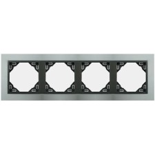 Marco cuádruple mecanismos Efapel 90940 T US ALUMINIO GRIS