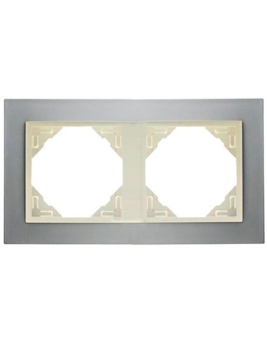 Marco doble mecanismos Efapel 90920 T TP TITANIO PERLA