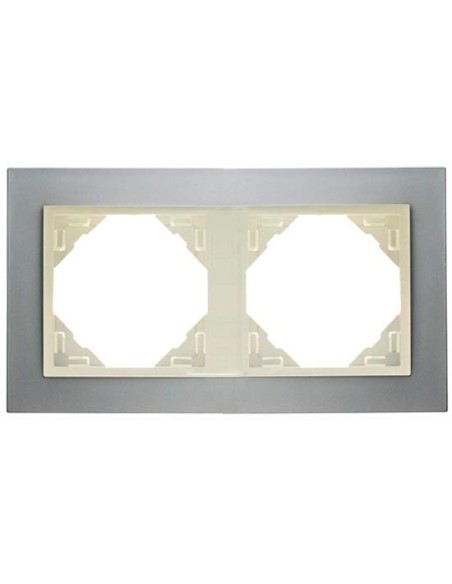Marco doble mecanismos Efapel 90920 T TP TITANIO PERLA