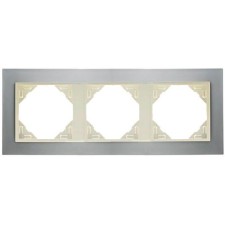 Marco triple mecanismos Efapel 90930 T TP TITANIO PERLA