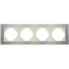 Marco cuádruple mecanismos Efapel 90940 T TP TITANIO PERLA