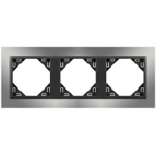 Marco triple mecanismos Efapel 90930 T RS CROMO GRIS