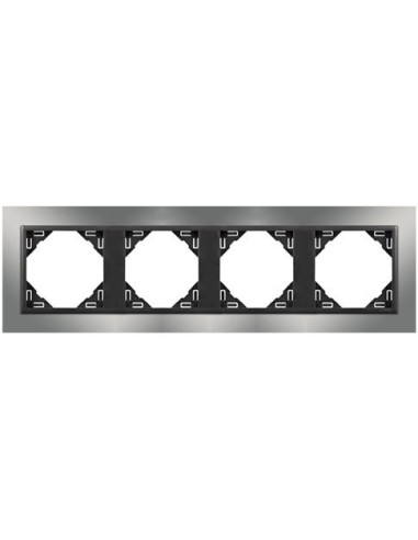 Marco cuádruple mecanismos Efapel 90940 T RS CROMO GRIS