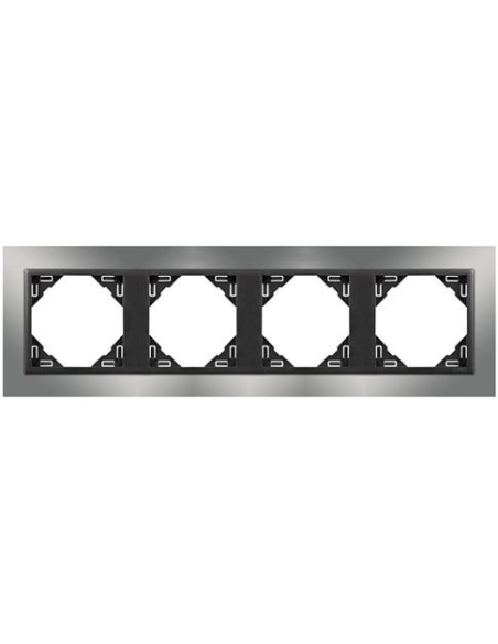 Marco cuádruple mecanismos Efapel 90940 T RS CROMO GRIS