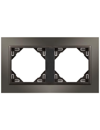 Marco doble mecanismos Efapel 90920 T QS NIQUEL GRIS