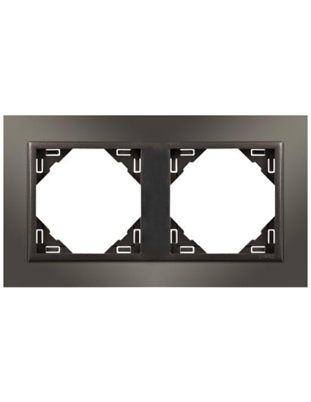 Marco doble mecanismos Efapel 90920 T QS NIQUEL GRIS