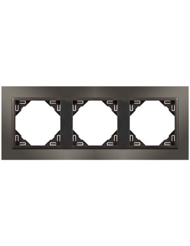 Marco triple mecanismos Efapel 90930 T QS NIQUEL GRIS