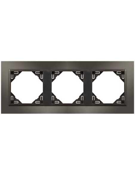 Marco triple mecanismos Efapel 90930 T QS NIQUEL GRIS