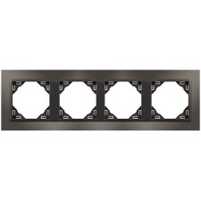 Marco cuádruple mecanismos Efapel 90940 T QS NIQUEL GRIS
