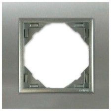 Marco simple mecanismos Efapel 90910 T IA INOX ALUMINIO