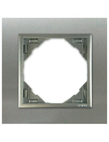 Marco simple mecanismos Efapel 90910 T IA INOX ALUMINIO